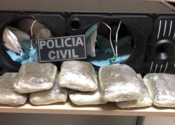 Polícia Civil apreende seis quilos de maconha escondidos em caixa acústica