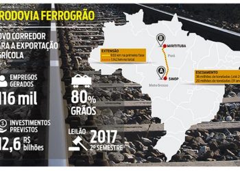 Construção da Ferrogrão entre MT e PA deve gerar cerca de 13 mil empregos, diz projeto