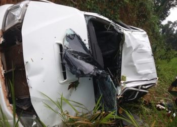 Acidente com caminhonete na BR-163 deixa motorista em estado grave