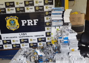 PRF de Santarém apreende mais de 130 celulares e diversos produtos sem nota fiscal durante abordagem