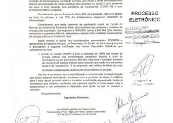 Deputados propõem a Helder Barbalho zerar a cobrança do ICMS da energia elétrica por 180 dias