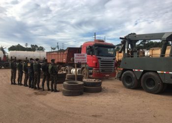 Exército, PF e PRF apreendem caminhão com carga ilegal de manganês em Marabá, no Pará