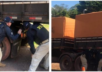 Caminhão e semirreboques com sinais de adulteração são apreendidos pela PRF em Santarém