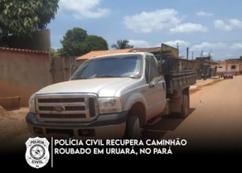 Polícia de Uruará encontra caminhão que havia sido roubado com carga de cacau