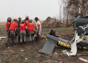 Helicóptero da Força Nacional cai durante combate a incêndio no Pantanal