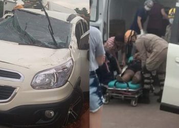 Mulher e bebê ficam feridos após veículo capotar em Itaituba