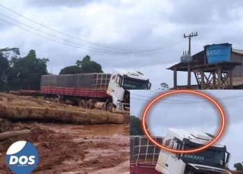 Homem morre eletrocutado após triscar antena do caminhão em rede de alta tensão e outro fica ferido em Senador José Porfírio.