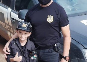 Uruará: Menino de 6 anos que sonha ser polícia ganha título de Policial Civil Mirim Honorário
