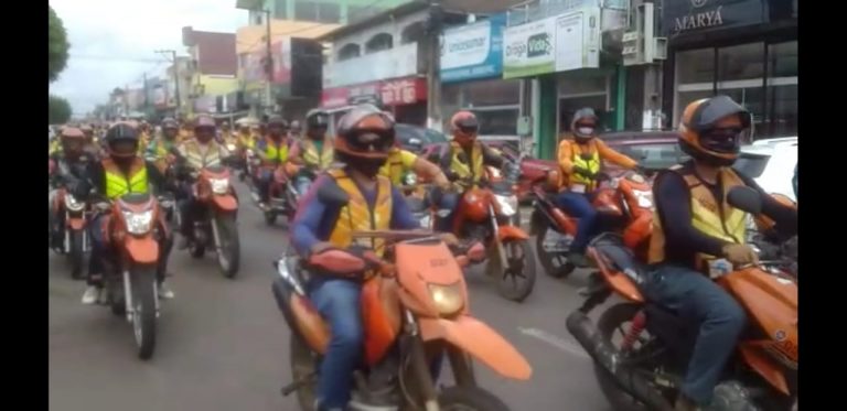 Mototaxistas protestam no Pará pedindo isenção do ICMS