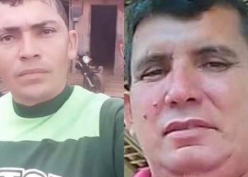 O mototaxista Lidiel Martins (à esquerda) foragiu após assassinar José Valdir (à direita) Foto: Reprodução/Redes Sociais