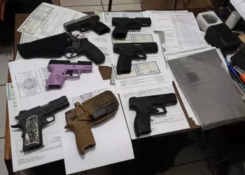 Armas e documentos foram apreendidos pela PF em operação nesta quarta (25) no Pará — Foto: PF/Divulgação
