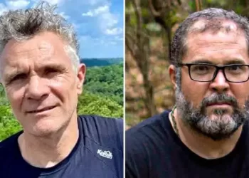 Investigação encontrou "material orgânico" que pode ser humano e uma pessoa já foi detida (Reprodução / Daniel Marenco/Agência O Globo e @domphillips no Twitter)