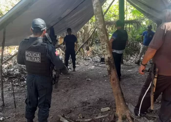 Acampamento clandestino de invasores de terra (Divulgação)