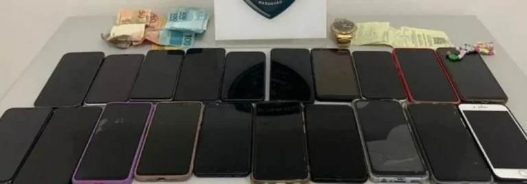 Aparelhos celulares furtados em Belém foram recuperados em São Luís — Foto: Polícia Civil do Maranhão/Divulgação