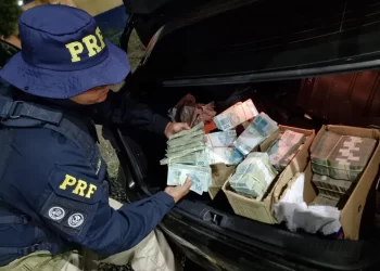 Cerca de R$ 2,5 milhões foi apreendido pela PRF no Pará — Foto: PRF/Divulgação