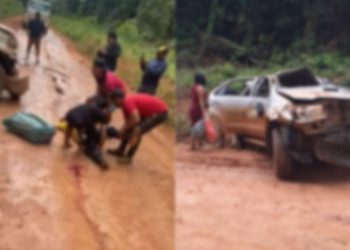 Local do capotamento. Foto: Divulgação/Vídeo