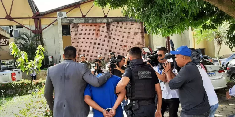 Agildo Soares de Sousa foi apresentado à Delegacia Geral da Polícia Civil, no bairro de Nazaré, em Belém (Saul Anjos/O Liberal)
