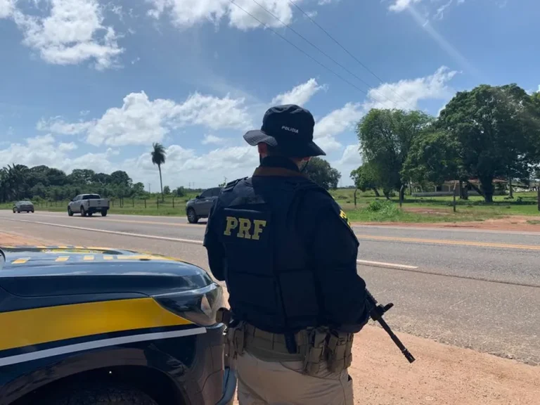 Agente da Polícia Rodoviária Federal (PRF) durante fiscalização. — Foto: Divulgação