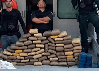 No Rio Amazonas, 135 kg de entorpecentes são apreendidos em embarcação (Polícia Militar/Divulgação)