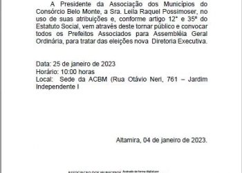 ACBM: Edital de Convocação para Assembleia Geral Ordinária