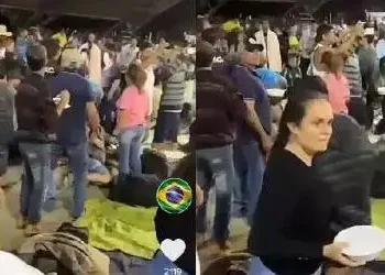 De acordo com informações, outras pessoas do município estariam presas após a destruição de parte da estrutura dos prédios da Praça dos Três Poderes (Reprodução / Redes Sociais)