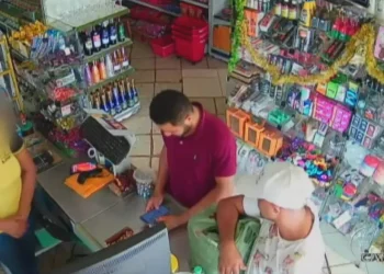 Homem agia em comércios do município Brasil Novo, no sudoeste do Pará. — Foto: Reprodução / TV Liberal