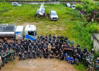 Agentes de segurança pública na nova base instalada, agora, em Novo Progresso, para combate às ações ambientais ilícitas