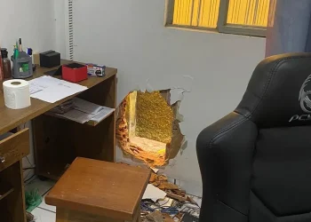 Lotérica é invadida e R$20 mil são roubados em Parauapebas, no Pará. — Foto: Reprodução / Pebinha de Açúcar