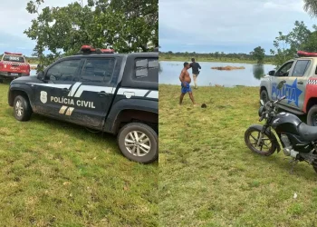 A PM isolou a área onde a vítima morreu até a chegada da Polícia Civil (Reprodução / Redes sociais)