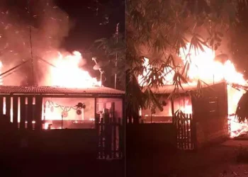 Incêndio foi registrado na madrugada desta segunda-feira (22). (Reprodução/ Instagram/ Cita)