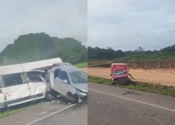 Imagens mostram três veículos envolvidos no acidente. — Foto: Reprodução / Redes sociais