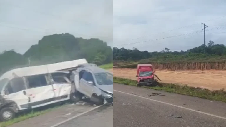 Imagens mostram três veículos envolvidos no acidente. — Foto: Reprodução / Redes sociais