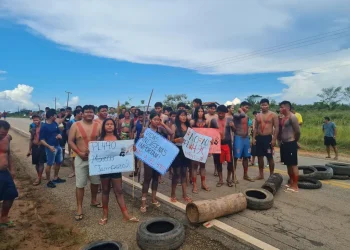 Indígenas protestam contra Marco Temporal no Pará. — Foto: Divulgação/PRF