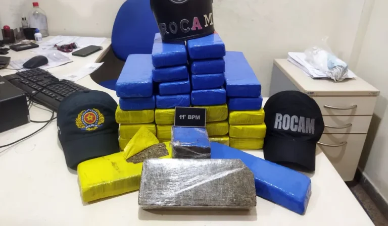 Homem foi preso com 18 quilos de maconha no Pará — Foto: PM/Reprodução