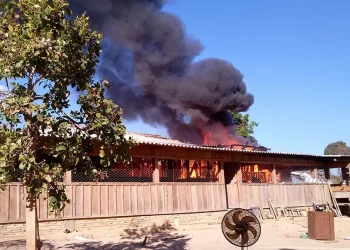 Base construída para dar apoio ao garimpo ilegal é destruída em operação do Ibama em São Félix do Xingu. — Foto: Reprodução / Ibama
