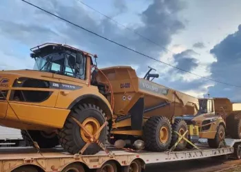 Maquinário apreendido por fiscais da Sefa veio de Catalão, em Goiás, para Conceição do Araguaia, com nota fiscal irregular (Divulgação/Sefa)