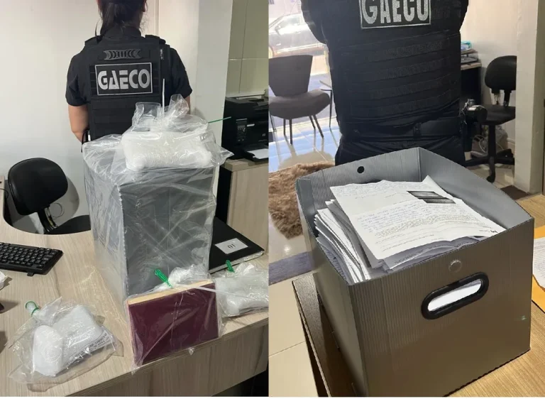 Dcumentos e bilhetes foram apreendidos em mandados contra advogados no Pará — Foto: Gaeco/Reprodução