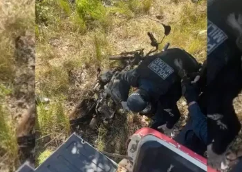 Três corpos foram encontrados em uma área de mata no município de Floresta do Araguaia, no sul do Pará. A Polícia Militar esteve no local (Foto: Correio de Carajás)