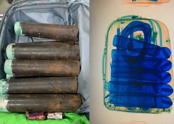 Explosivos foram identificados dentro de mala no aeroporto internacional de Belém — Foto: PF/Divulgação