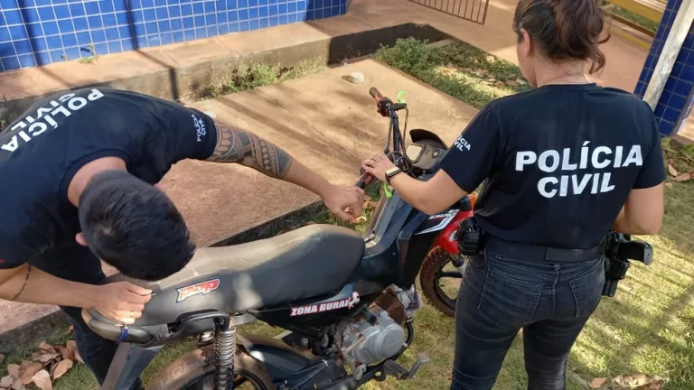 A polícia civil de Rurópolis, no sudoeste do Pará, recuperou motocicleta furtada — Foto: Divulgação