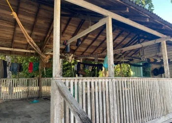 Fotos de estrutura precária na qual trabalhadores forma encontrados no Pará — Foto: MPT