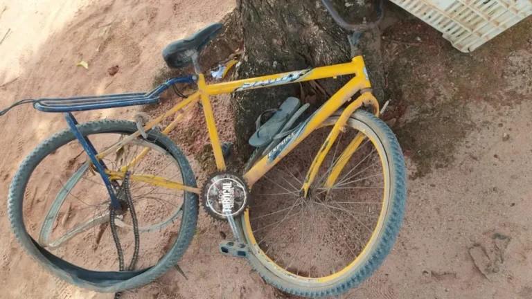Bicicleta do vítima que fico destruída — Foto: Blog do Tabocal