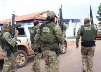 Agentes de segurança do Pará durante operação no Maranhão. — Foto: Ascom PC-PA