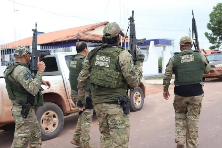 Agentes de segurança do Pará durante operação no Maranhão. — Foto: Ascom PC-PA