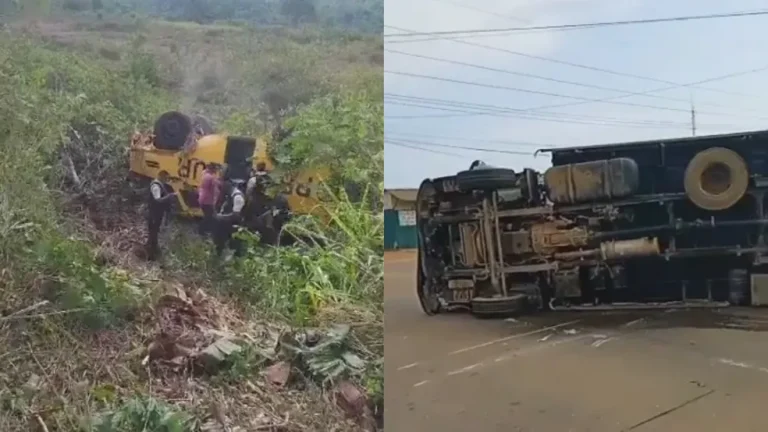 Estado dos veículos após o acidente: carro-forte ficou destruído e caminhão tombou. — Foto: Reprodução / Redes sociais