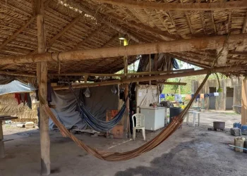 Área onde trabalhadores ficavam em garimpo. — Foto: Polícia Federal (PF)