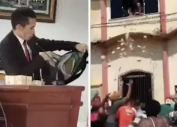 Vereador acusa prefeito de suborno e joga dinheiro pela janela da Câmara