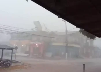 Cidades, como Porto de Moz, registraram temporal na quinta (21) (Foto: Reprodução Redes Sociais)
