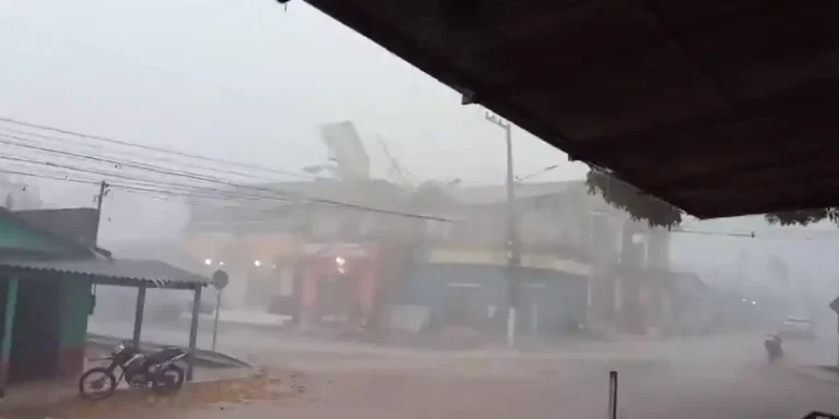 Cidades, como Porto de Moz, registraram temporal na quinta (21) (Foto: Reprodução Redes Sociais)