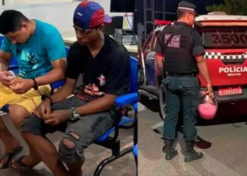 Na casa os três foram presos, a PM encontrou vários celulares, drogas e um simulacro. (Reprodução / O Impacto